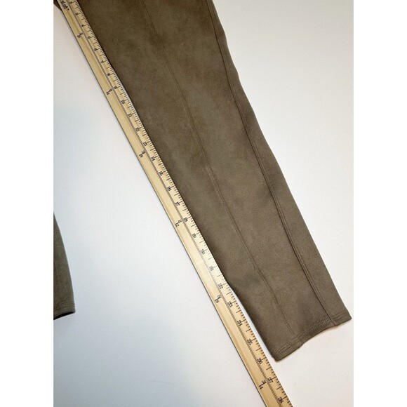 SPANX Faux Suede Tan Taupe Skinny Pull On Stretch Pants Leggings Women's LARGE - Picture 11 of 11